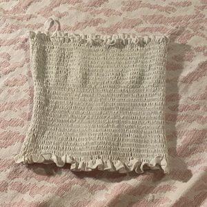 White ruffle tube top!